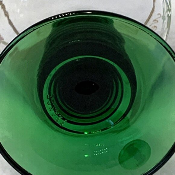 Vintage Romer Floral Wine Glass Goblet West Germany Green Stem France EUC - Picture 7 of 8
